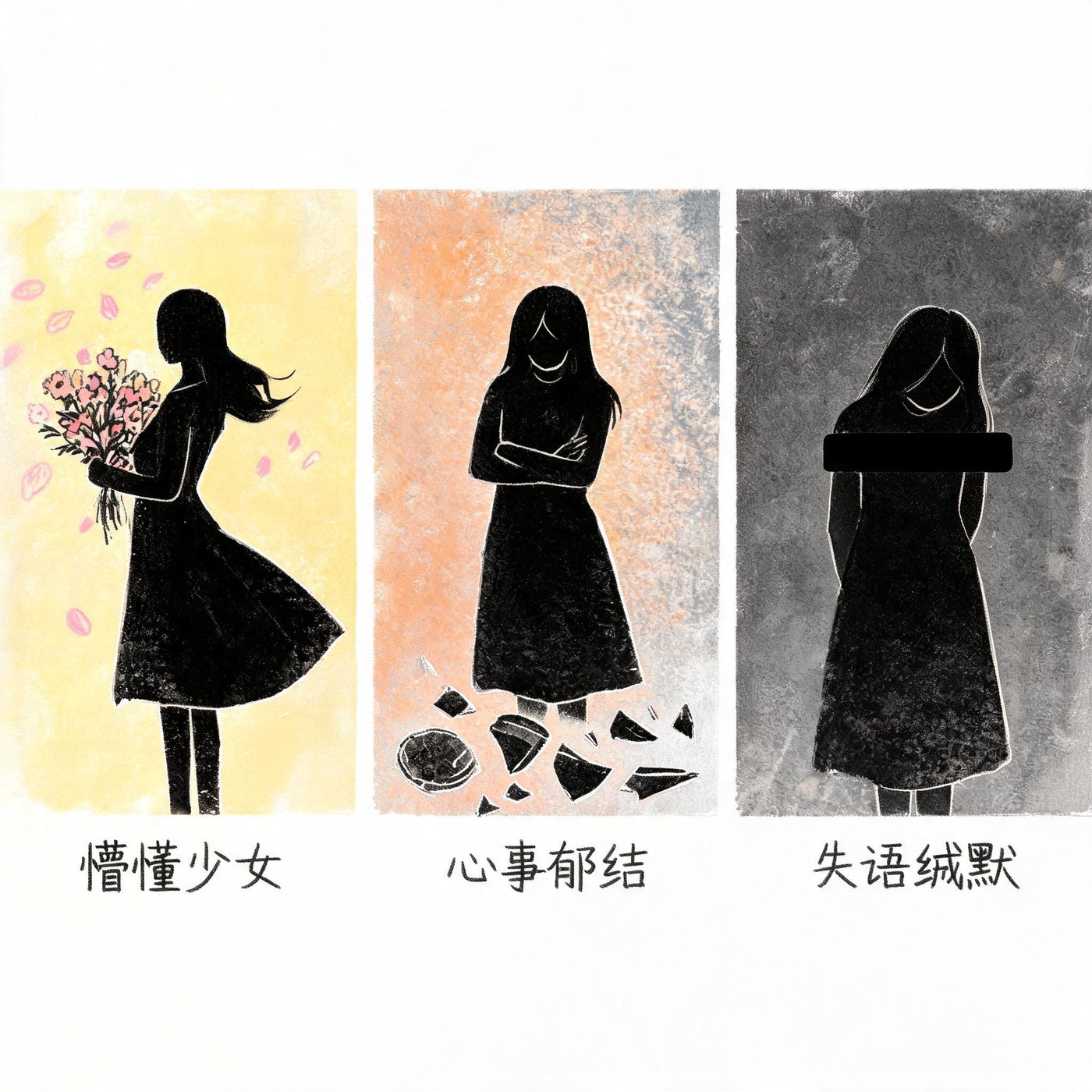 第2格：少女→怨妇→哑巴
