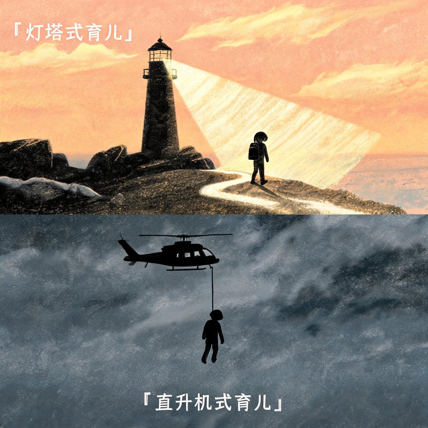 第3格：灯塔与直升机